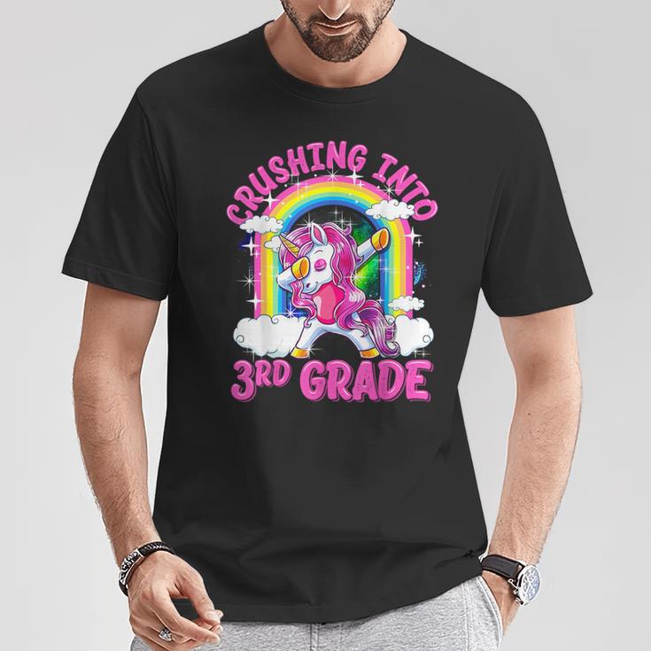 Crushing Into 3Rd Grade Dabbing Unicorn Back To School Girls T-Shirt Unique Gifts