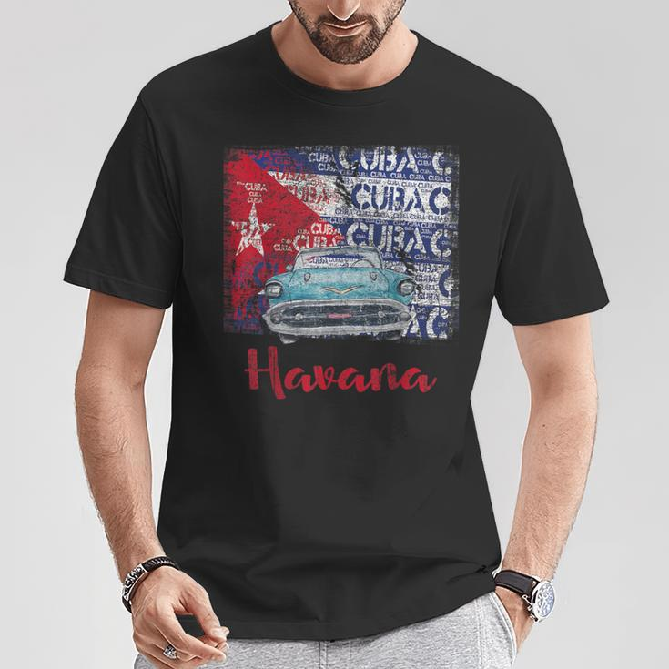 Cuba Havana Cuba Flag Black T-Shirt Lustige Geschenke
