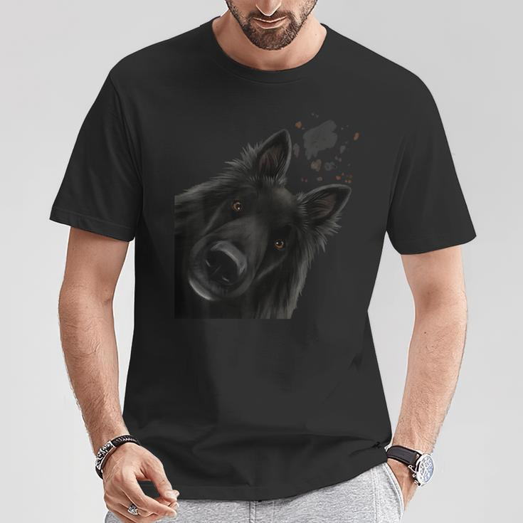 Curious Dog Belgian Shepherd Dog Groenendael T-Shirt Lustige Geschenke