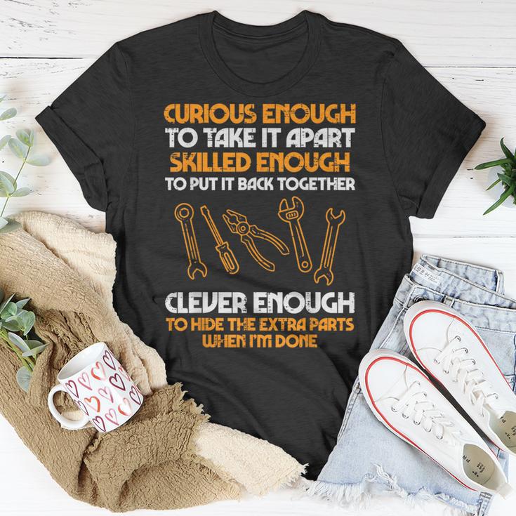 Curious Enough To Take It Apart Car Auto Garage Mechanic Men T-Shirt Unique Gifts