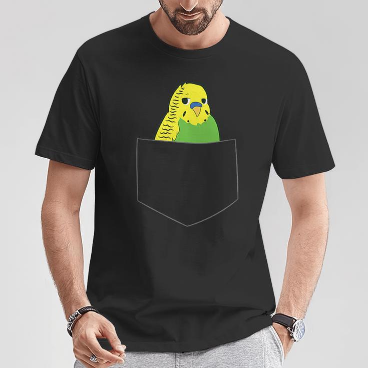 Cute Budgie In Pocket Budgie Bird In Bag S T-Shirt Lustige Geschenke