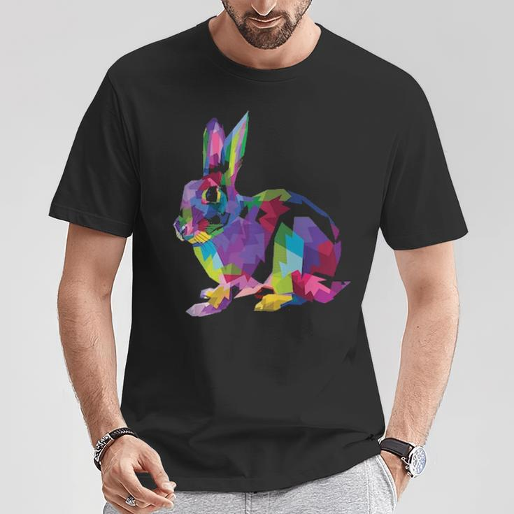Cute Bunny Colorful Artistic Rabbit Lovers Cute Owners T-Shirt Unique Gifts