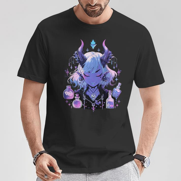 Cute Kawaii Witchy Demonic Lady Crystal Alchemy Pastel Goth T-Shirt Funny Gifts