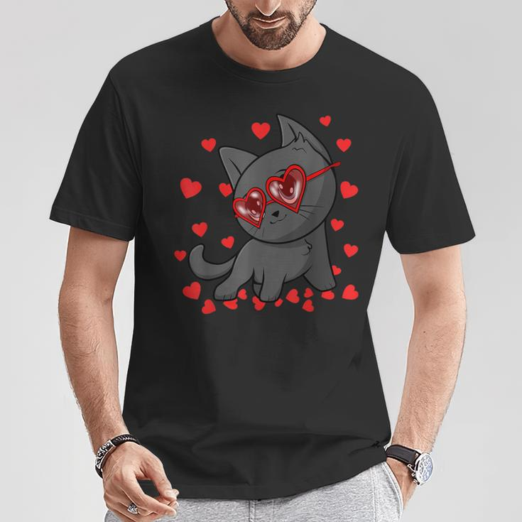 Cute Kitten Vday For Kitty Lovers Cat Valentines Day T-Shirt Unique Gifts