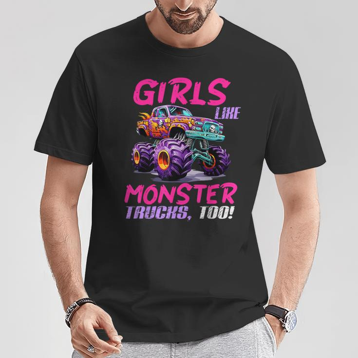 Cute Monster Truck Girls Like Monster Trucks Too Girl T-Shirt Unique Gifts