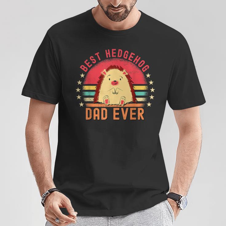 Cute Vintage Best Hedgehog Dad Ever Animals Lover T-Shirt Unique Gifts