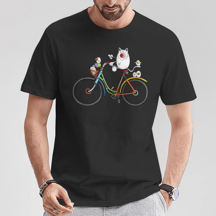 Cycling Cat I Cat Print Cat Fun T-Shirt Lustige Geschenke