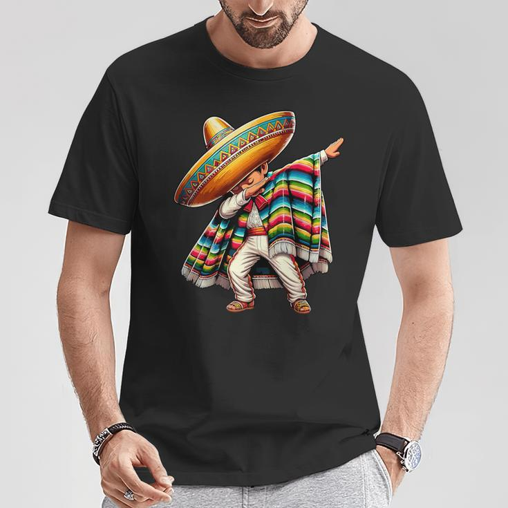 Dabbing Boys Mexican Poncho Cinco De Mayo T-Shirt Unique Gifts