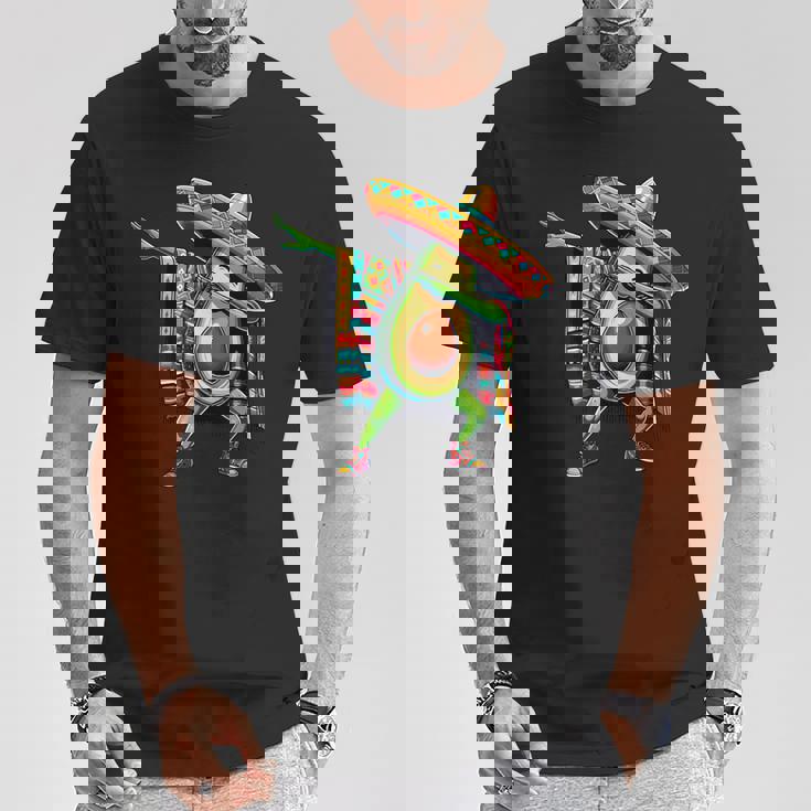 Dabbing Mexican Poncho Avocado Cinco De Mayo T-Shirt Unique Gifts