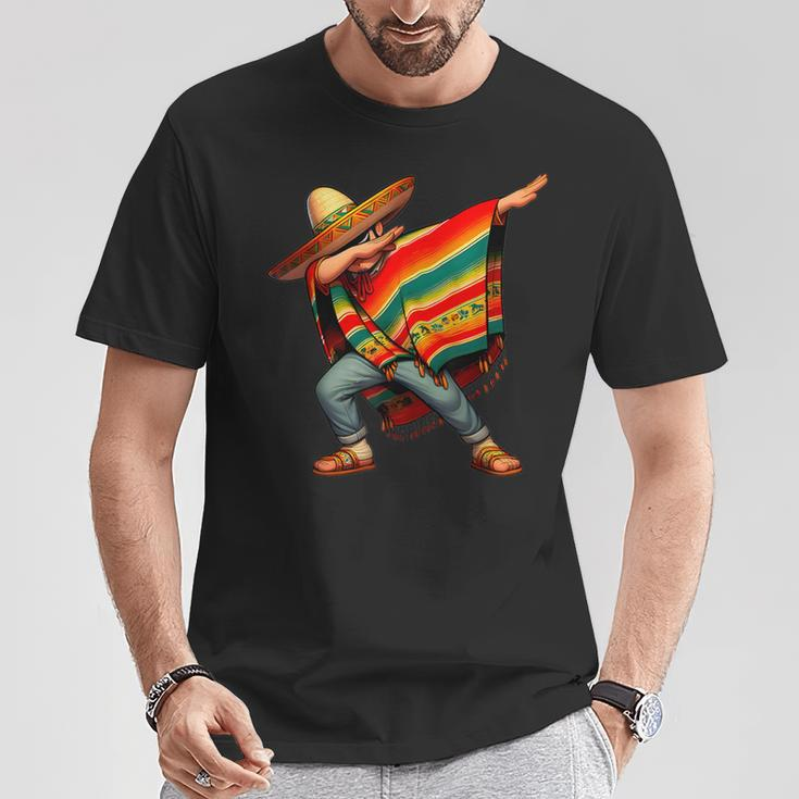 Dabbing Mexican Poncho Cinco De Mayo Boys Toddlers T-Shirt Unique Gifts