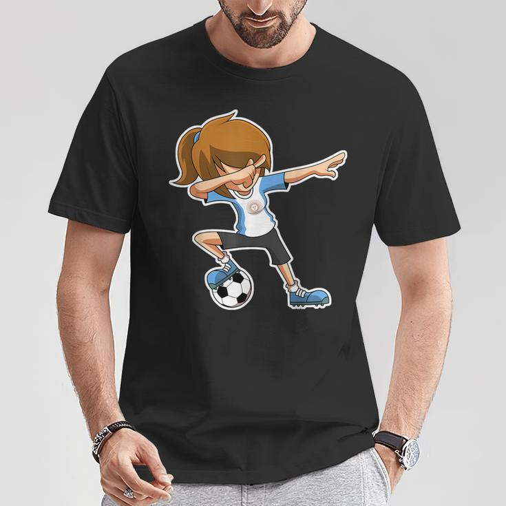 Dabbing Soccer Girl Argentina Argentinian Flag Jersey T-Shirt Unique Gifts