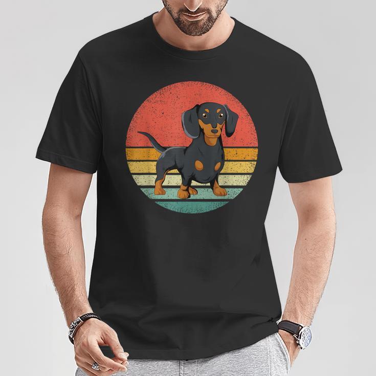 Dachshundintage Dachshund Retro Dog Holder Idea T-Shirt Lustige Geschenke