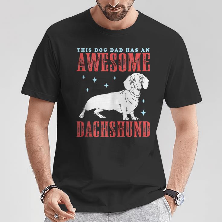 Dackel Hund Papa Dackel Hund Besitzer Dackel T-Shirt Lustige Geschenke