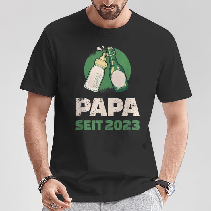 Dad Since 2023 Werdender Papa Bier Milk T-Shirt Lustige Geschenke