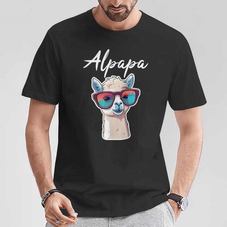 Dad Alpaka Fan Liebhaber Papaatertag Geschenk Alpapa Lama T-Shirt Lustige Geschenke