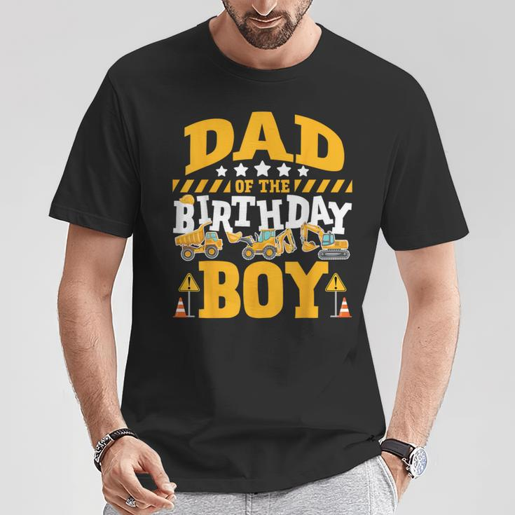 Dad Of The Birthday Boy Excavator Construction Truck T-Shirt Unique Gifts