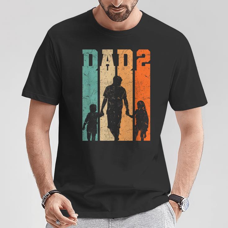 Dad Hoch 2 Zwei Papa Son Tocher T-Shirt Lustige Geschenke