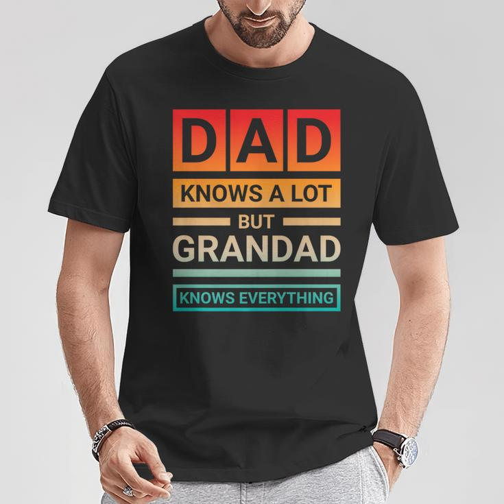 Dad Knows A Lot But Grandad Knows Everything Father Day T-Shirt Funny Gifts