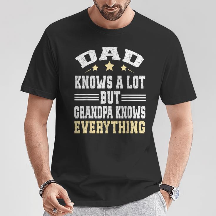 Dad Knows A Lot But Grandpa Know Everything Fathers Day T-Shirt Unique Gifts