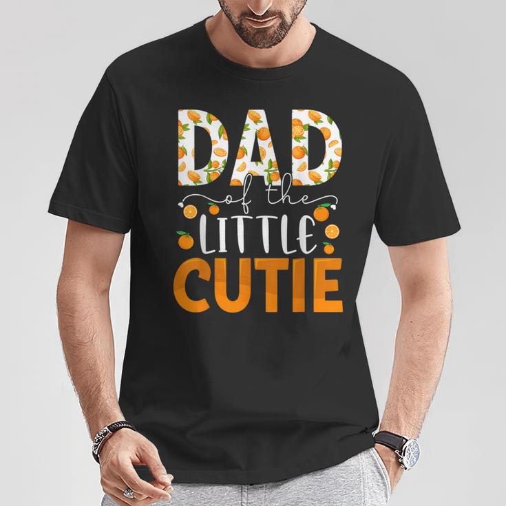 Dad Little Cutie Baby Shower Orange 1St Birthday Party T-Shirt Unique Gifts