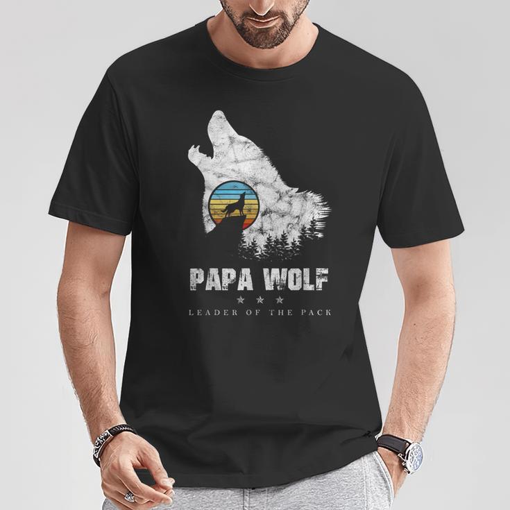 Dad Wolf Rudelführer Father's Day Wolfs intage T-Shirt Lustige Geschenke