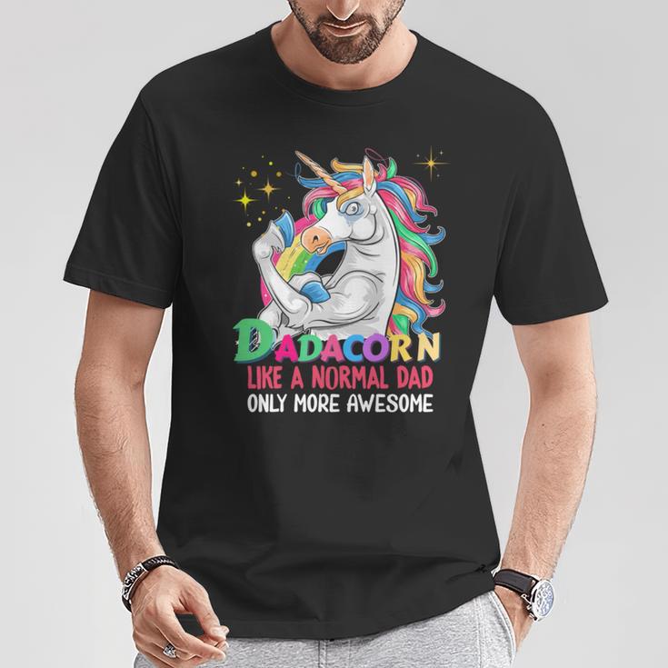 Dadacorn Muscle Unicorn Familienmatching Für Papa-Liebhaber T-Shirt Lustige Geschenke