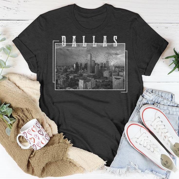 Dallas Skyline Texas Pride Vintage Black & White Photograph T-Shirt Unique Gifts