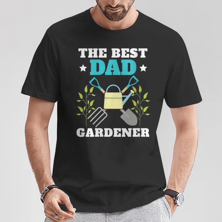 Damen Gärtner Papa Besterater Im Garten Mit-Ausschnitt T-Shirt Lustige Geschenke