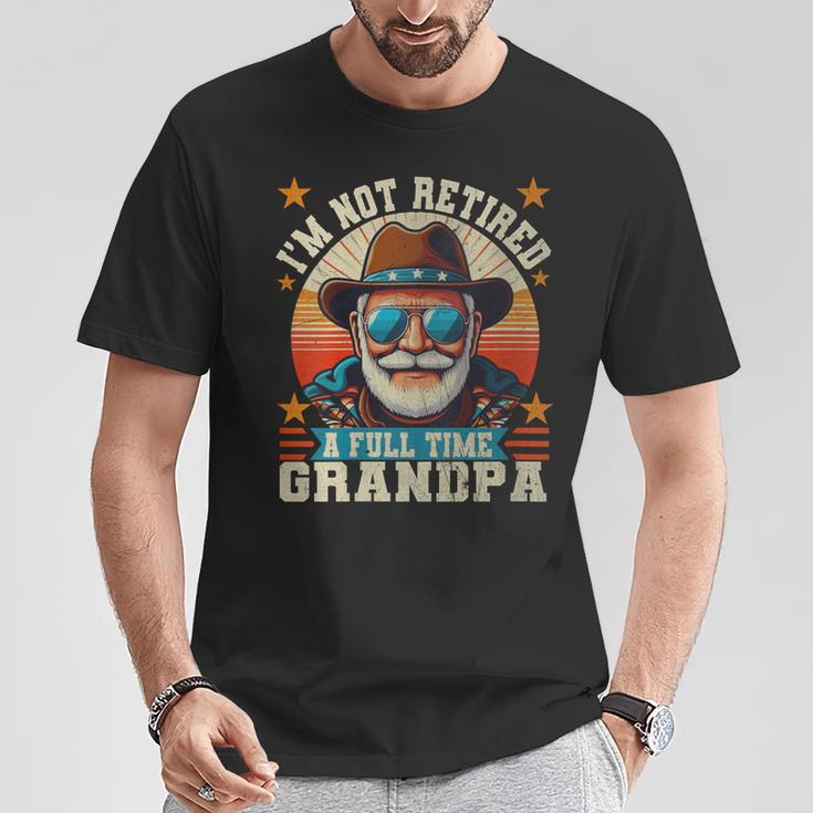 Damen Ich Bin Nicht Im Ruhestand Ich Bin Einollzeit-Opa Lustiger Papa Im Ruhestand Mit-Ausschnitt T-Shirt Lustige Geschenke