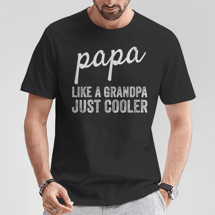 Damen Papa Wie Ein Opa Nur Cooler Mit-Ausschnitt T-Shirt Lustige Geschenke