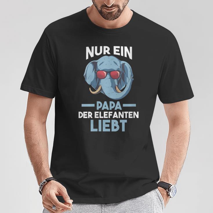 Damen Papaateratertag Elefantpapa Elefant Mit-Ausschnitt T-Shirt Lustige Geschenke