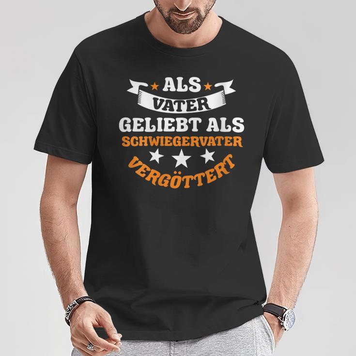 Damen Schwiegervaterater Schwiegerpapa Papaatertag Mit-Ausschnitt T-Shirt Lustige Geschenke