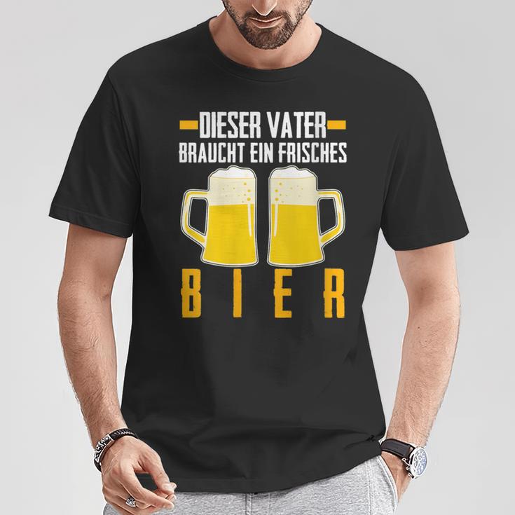 Damenatertag Saufenater Frisches Bier Papa Mit-Ausschnitt T-Shirt Lustige Geschenke