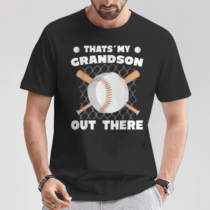 Das Ist Mein Enkel Da Draußen Baseball- T-Shirt Lustige Geschenke