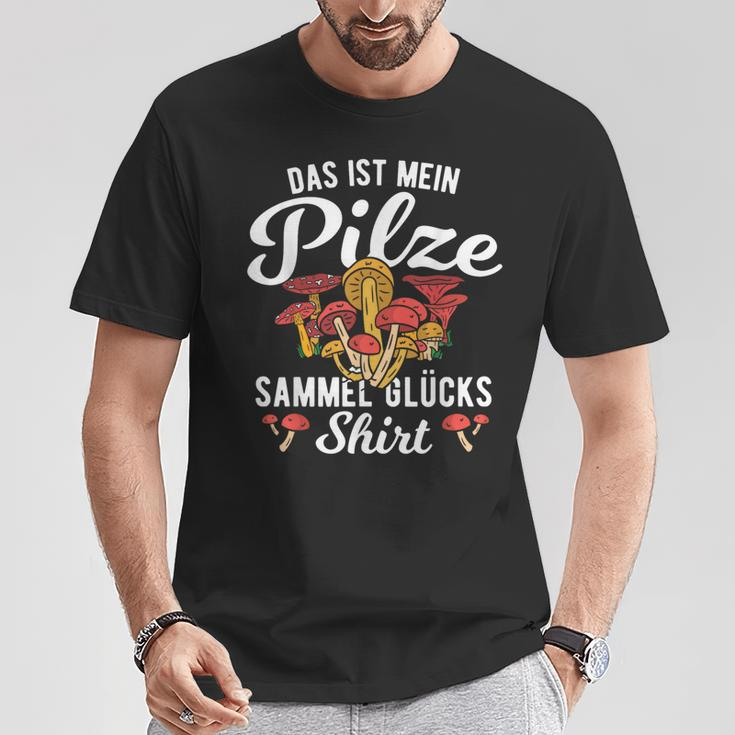 Das Ist Meine Pilze Sammeln Das Ist Meine Pilze Collect German Langu T-Shirt Lustige Geschenke