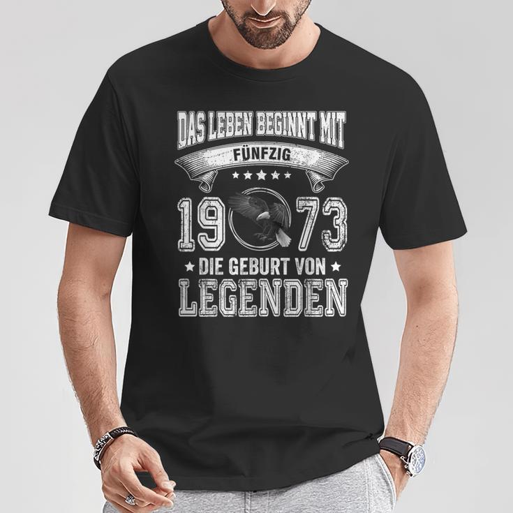 Das Leben Beginnt Mit Fifty 1973 Die Geburton Legenden T-Shirt Lustige Geschenke