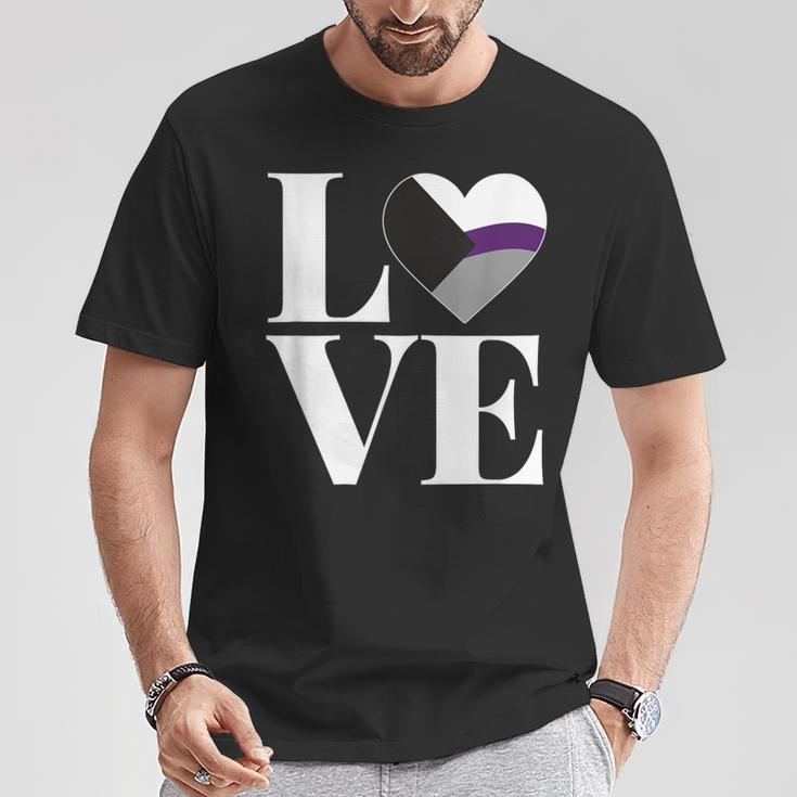 Demisexuality 'Love' Demisex Demisexual Pride Flag T-Shirt Unique Gifts