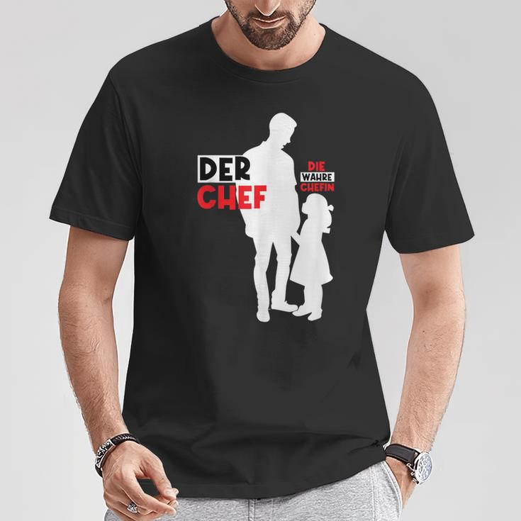 Der Chef Die Wahre Chefinater Tochter Partnerlookatertag T-Shirt Lustige Geschenke