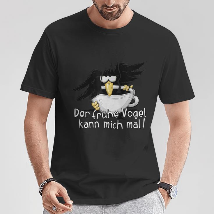 Der Früheogel Kann Mich Mal Kaffee Raven Gray T-Shirt Lustige Geschenke