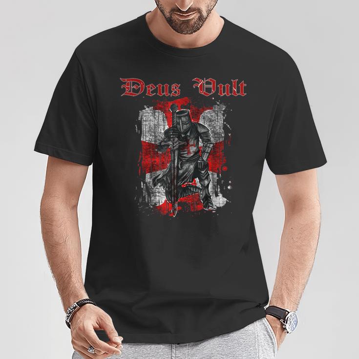 Deus Vult Knights Templar Vintage Crusader T-Shirt Lustige Geschenke