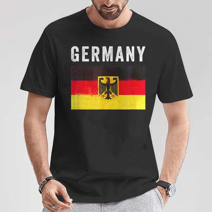 Deutschland Flagge Mit Wappen Deutschland Flagge I Love Deutschland T-Shirt Lustige Geschenke