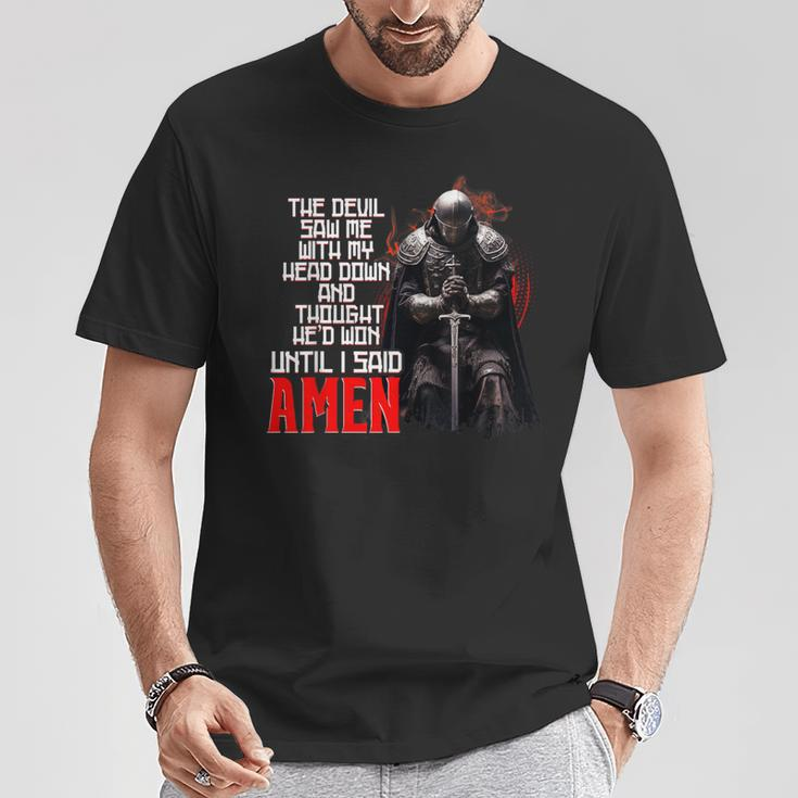 The Devil Saw Me With My Head Down Thought He'd Won Christ T-Shirt Funny Gifts