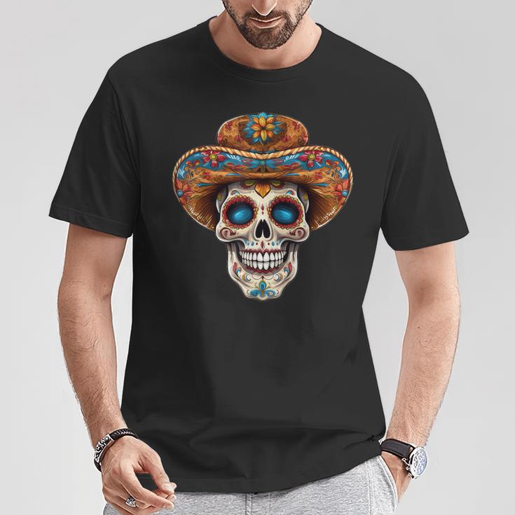 Dia De Los Muertos Carnival Mexican Head Sugar Skull T-Shirt Lustige Geschenke