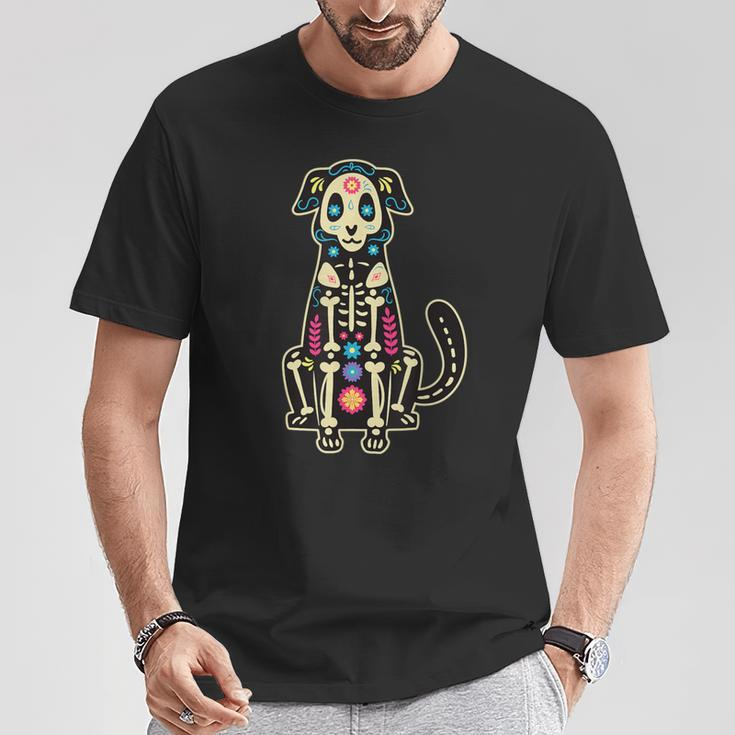 Dia De Los Muertos Dog Sugar Skull Perro Day Of The Dead T-Shirt Unique Gifts