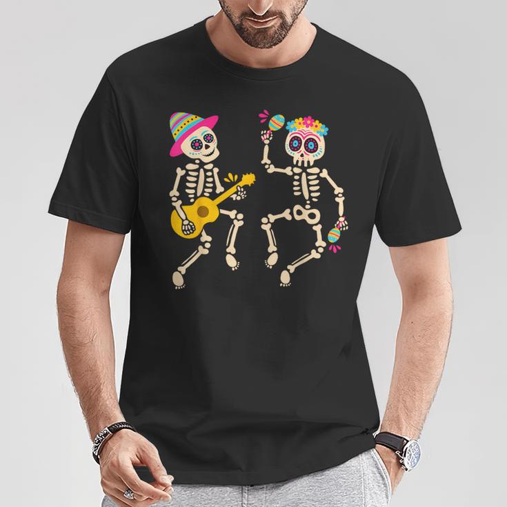 Dia De Los Muertos Skeleton Dancing Skull Day Of The Dead T-Shirt Unique Gifts