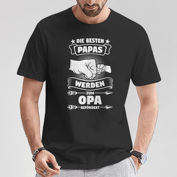 Die Beste Papas Werden Zum Opa Bebetragen Grandpa Papa The T-Shirt Lustige Geschenke