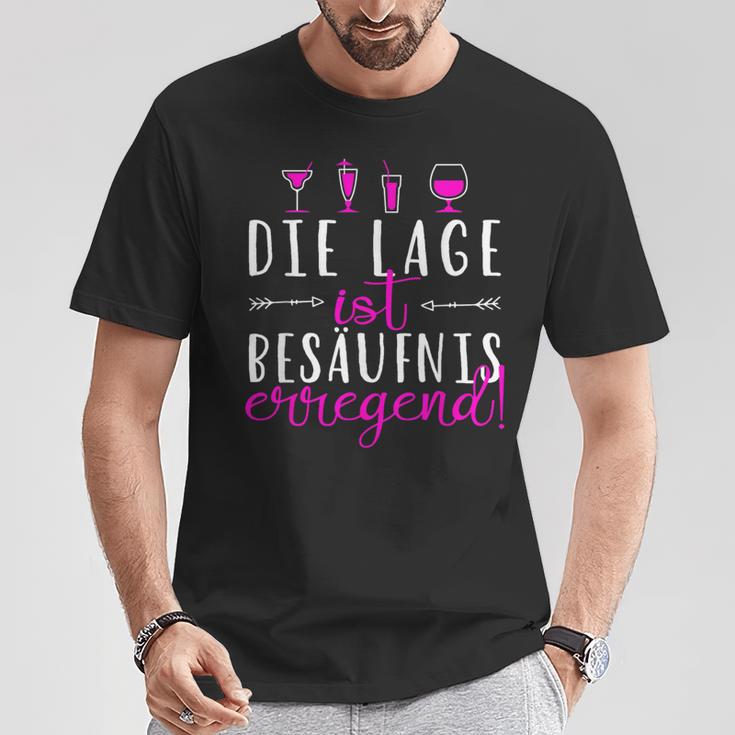 Die Lage Ist Besaffniserregend Saufen T-Shirt Lustige Geschenke