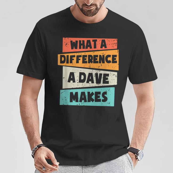 What A Difference A Dave Makes T-Shirt Funny Gifts
