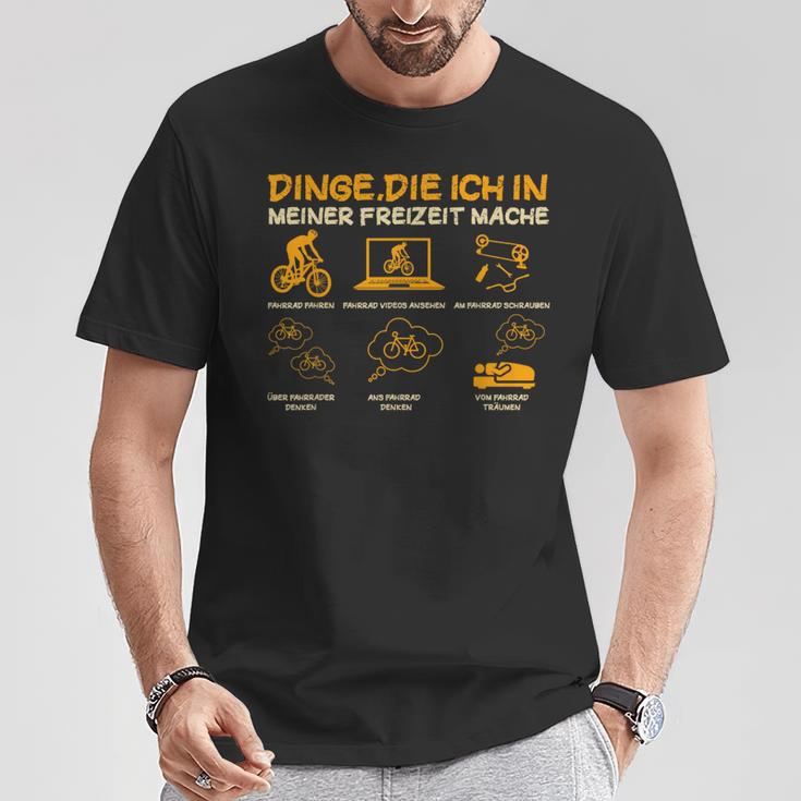 Dinge Die Ich In Meiner Freizeit Mache Bicycle Cyclist Black T-Shirt Lustige Geschenke