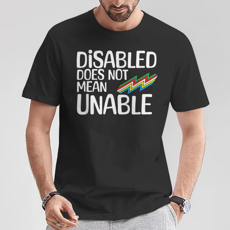 Disability Does Not Equal Unable Disability Pride Month T-Shirt Unique Gifts